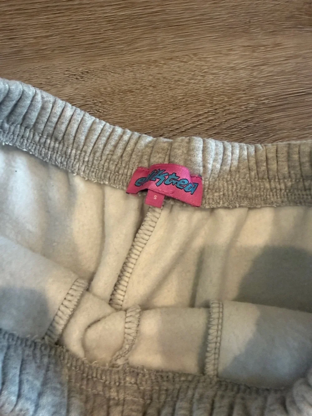 Edikted Heather Gray Joggers with White Piping - Picture 2 of 3